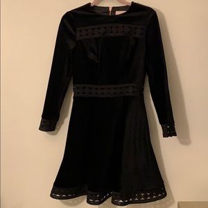 Ted Baker Long Sleeve Crushed Velvet Dress